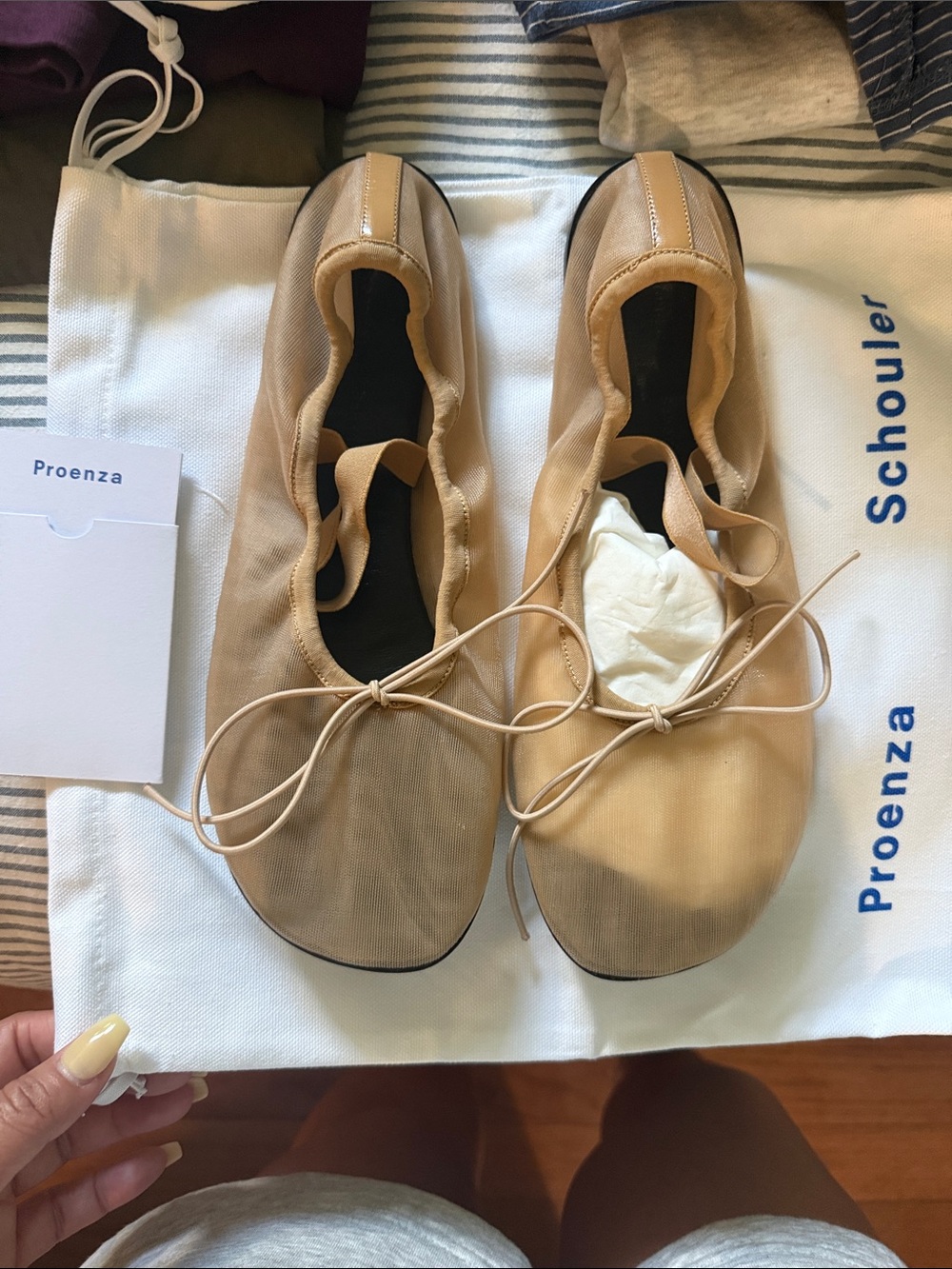 Proenza Schouler Nude/Beige Ballet Flats with Tie